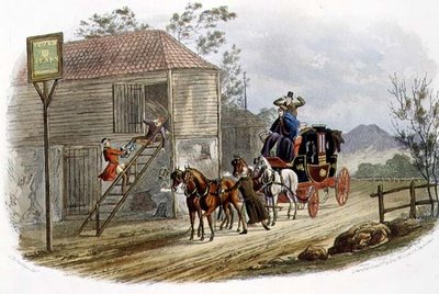 "En doven hesteholder til posten", indgraveret af R.G. Reeve (fl.1811-37) pub. af Thomas McLean af Charles B. (after) Newhouse