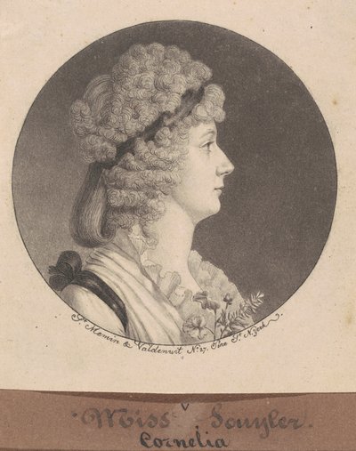 Cornelia Schuyler Morton af Charles B. J. Févret de Saint Mémin