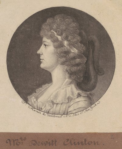 Maria Franklin Clinton af Charles B. J. Févret de Saint Mémin
