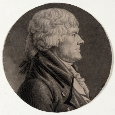 Thomas Jefferson, pub. 1806 af Charles Balthazar Julien Févret de Saint Mémin