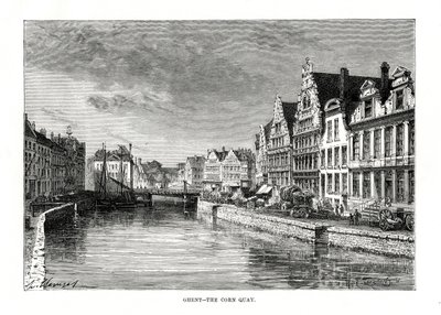 Corn Quay, Gent, Flandern, Belgien, 1879 af Charles Barbant