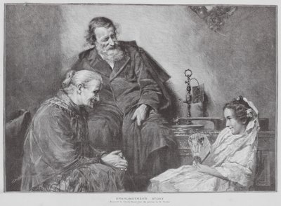 Bedstemors historie (litografi) af Charles Baude