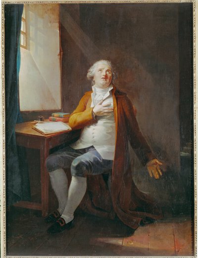 Ludvig XVI fængslet i templet (maleri) af Charles Benazech