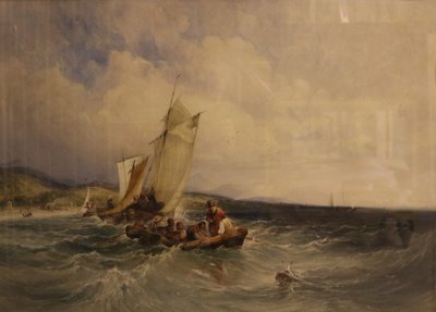 Wicklow Bay, ca. 1840 (akvarel på papir) af Charles Bentley