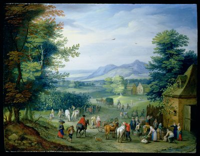 Druehøsten, figurer i et landskab af Charles Beschey