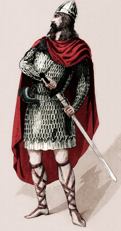 Den franske ridder Roland de Roncevaux (tryk) af Charles Bianchini