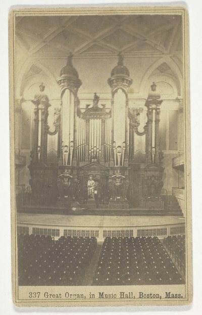 337 Stort orgel, i Music Hall, Boston, Massachusetts af Charles Bierstadt