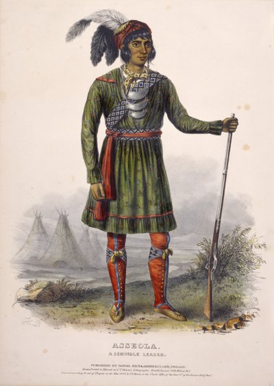 ASSEOLA, EN SEMINOLSK LEDER, fra Historien om indianerstammerne i Nordamerika af Charles Bird King