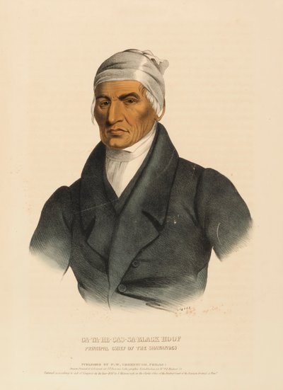 CA-TA-HE-CAS-SA-SORT HOV. PRINCIPAL CHIEF OF THE SHAWANOES, fraHistory of the Indian Tribes of North America af Charles Bird King