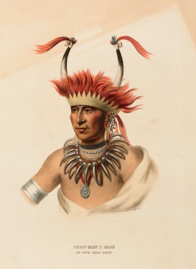 CHON-MON-I-CASE. AN OTTO HALF CHIEF, fra Historien om indianerstammerne i Nordamerika af Charles Bird King