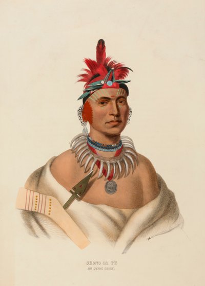 CHONO CA PE. AN OTTOE CHIEF, fra History of the Indian Tribes of North America af Charles Bird King