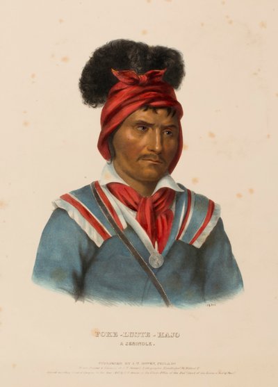 FOKE-LUSTE-HAJO. A SEMINOLE, fra Historien om indianerstammerne i Nordamerika af Charles Bird King