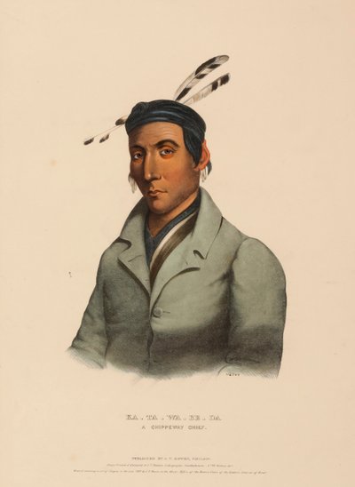 KA-TA-WA-BE-DA. A CHIPPEWAY CHIEF, fra History of the Indian Tribes of North America. af Charles Bird King