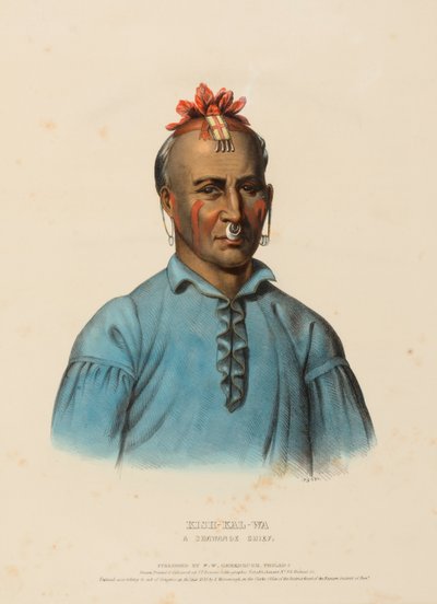 KISH-KAL-WA. A SHAWANOE CHIEF, fra History of the Indian Tribes of North America. af Charles Bird King