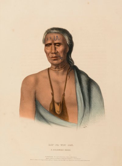 LAP-PA-WIN-SOE. A DELAWARE CHIEF, fra History of the Indian Tribes of North America af Charles Bird King