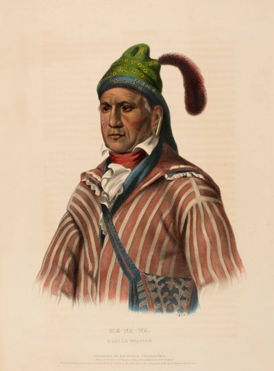 ME-NA-WA. A CREEK WARRIOR, fra Historien om indianerstammerne i Nordamerika af Charles Bird King
