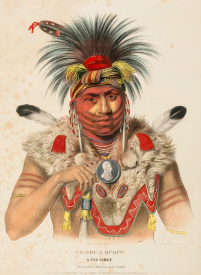NE-SOU-A-QUOIT. A FOX CHIEF, fra History of the Indian Tribes of North America. af Charles Bird King