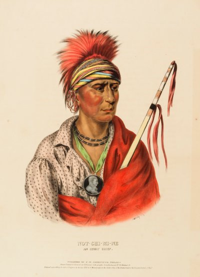 NOT-CHI-MI-NE. AN IOWAY CHIEF, fra History of the Indian Tribes of North America af Charles Bird King