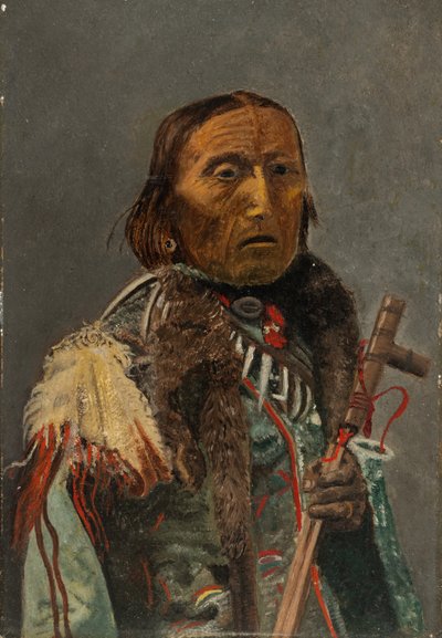 Indianer med fredspibe (olie på karton) af Charles Bird King