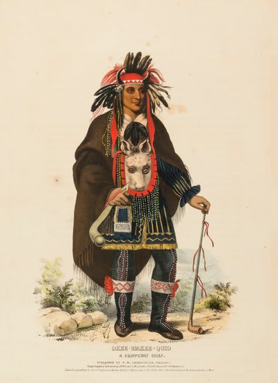 OKEE-MAKEE-QUID. A CHIPPEWAY CHIEF, fra History of the Indian Tribes of North America. af Charles Bird King