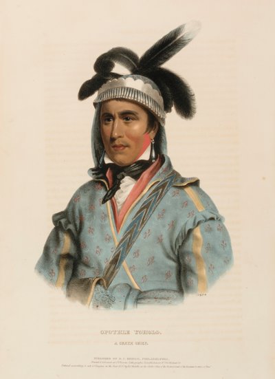 OPOTHLE YOHOLO. A CREEK CHIEF, fra History of the Indian Tribes of North America. af Charles Bird King