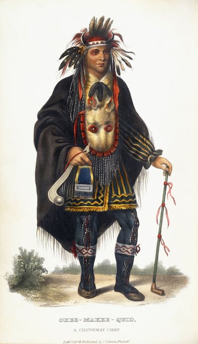 Okee-Makee-Quid, A Chippeway Chief, 1854dani af Charles Bird King