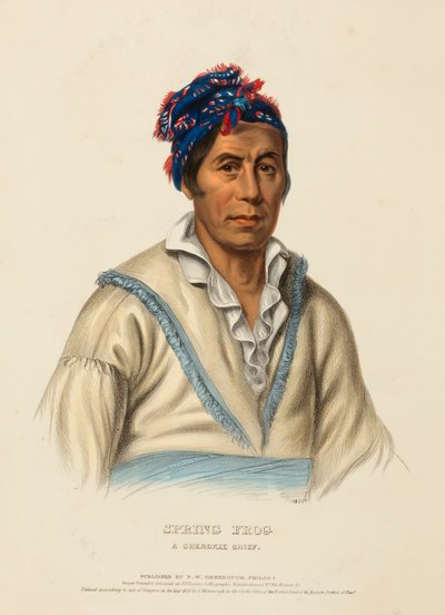 SPRING FROG. A CHEROKEE CHIEF, fra Historien om indianerstammerne i Nordamerika af Charles Bird King