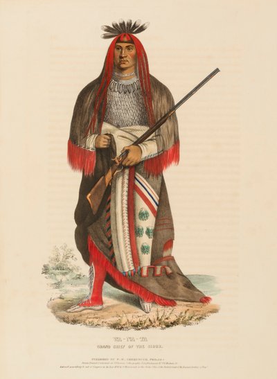 WA-NA-TA. SIOUXERNES STORHOVED, fra Historien om indianerstammerne i Nordamerika af Charles Bird King