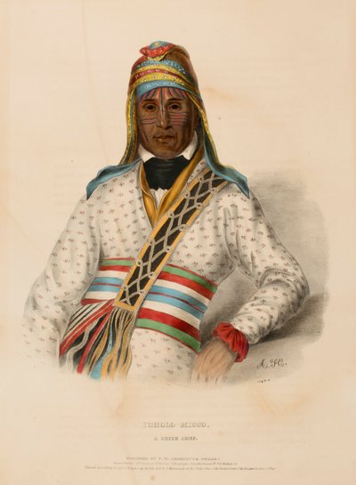 YOHOLO-MICCO. A CREEK CHIEF, fra History of the Indian Tribes of North America. af Charles Bird King
