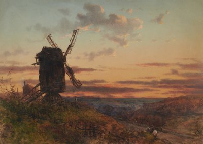 Landskab med vindmølle af Charles Branwhite