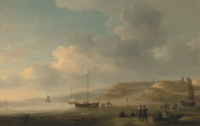 Kysten nær Scheveningen med Fishing Pinks på kysten af Charles Brooking