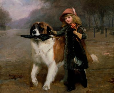 Charles B.Barber, Off to School / Gemälde, 1883 af Charles Burton Barber