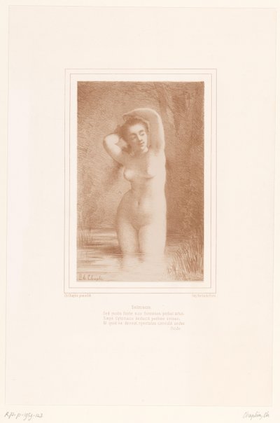 Vandnymfen Salmacis binder hendes hår Salmacis (titel på objekt) af Charles Chaplin