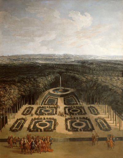 Promenade af Ludvig XIV i Gardens of the Grand Trianon af Charles Chastelain