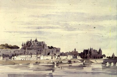 Udsigt over Amboise, Frankrig af Charles Claude Pyne
