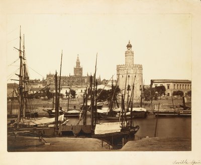 Katedral, Torre del Oro og Guadalquivir -floden, Sevilla af Charles Clifford