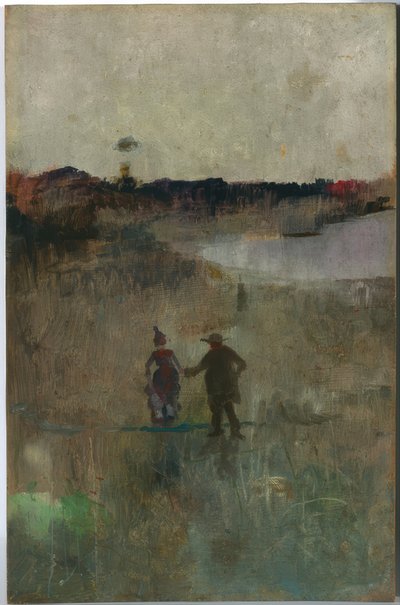 (Landskab med to små figurer, Richmond, NSW) af Charles Edward Conder