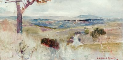 Dandenongs fra Heidelberg af Charles Edward Conder