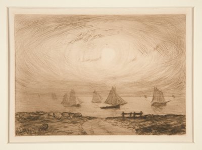 Barques au clair de lune (Både i måneskin) af Charles Cottet