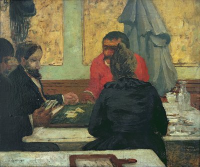 Kortspillere, 1883 (olie på kort) af Charles Cottet