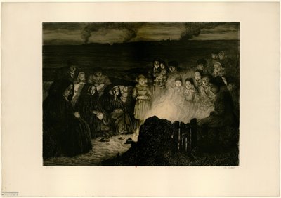 Johannesdagsbålene (prøve b) af Charles Cottet