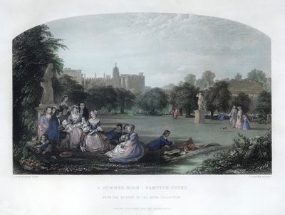 A Summer Noon: Hampton Court, 1800-tallet af Charles Cousen
