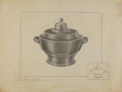 Tin sukkerskål af Charles Cullen