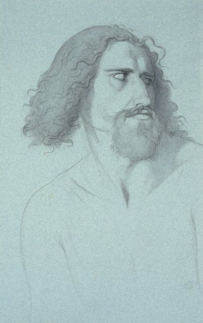 Head of a Man (kul på papir) af Charles Damour