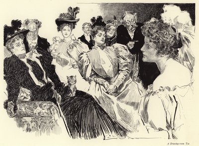 En te i en tegnestue af Charles Dana Gibson