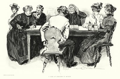 Et spil dam i München (litografi) af Charles Dana Gibson