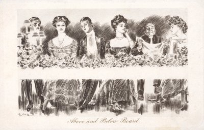 Over og under bord (litho) af Charles Dana Gibson