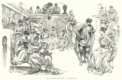 En eftermiddagsreception i Herculaneum (litho) af Charles Dana Gibson