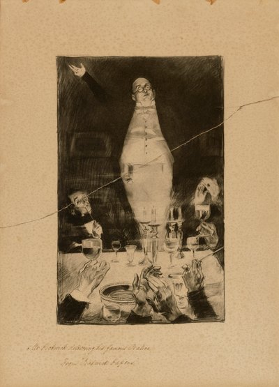 Mr. Pickwick holder sin berømte tale, fra "Pickwick Papers" af Charles Dana Gibson