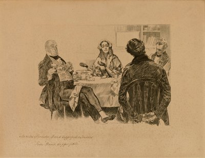 Hr. og fru Micawber, David Copperfield og Traddles, fra "David Copperfield" af Charles Dana Gibson